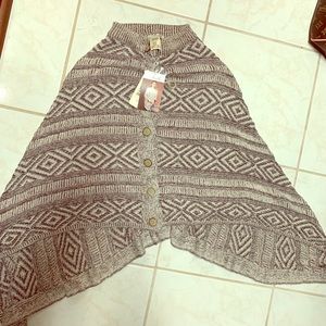 Sweater material poncho